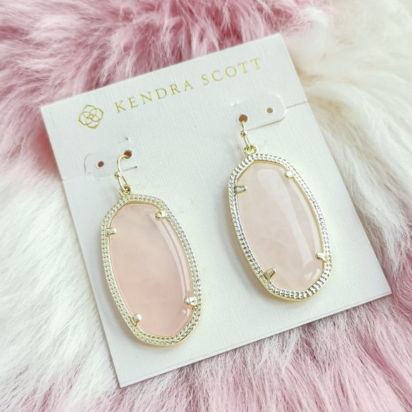 Kendra Scott Jewelry - Kendra Scott Gold Elle Rose Quartz Drop Earrings